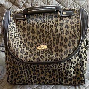 Vintage Diane Von Furstenberg Cosmetic Travel Bag, leopard print, good condition